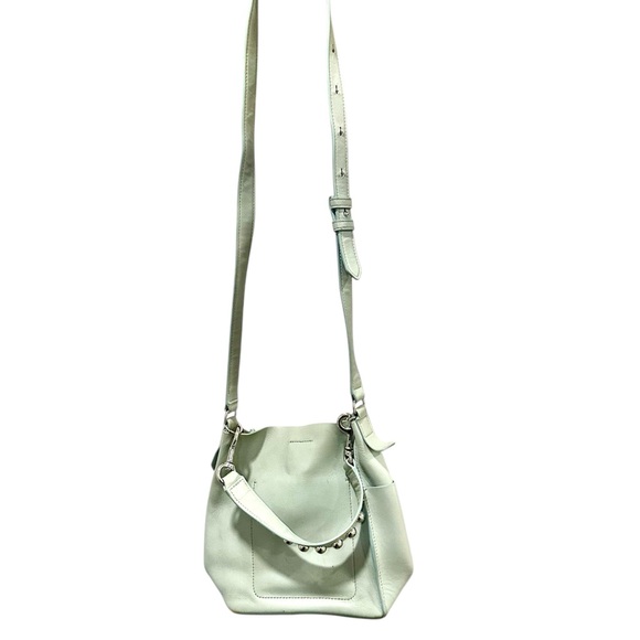 AllSaints Sage Green Leather Shoulder Bag - Picture 1 of 13